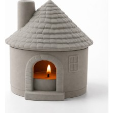 Karra Art Mini Kulübe Şeklinde Seramik Mumluk – Dekoratif Tealight Ev