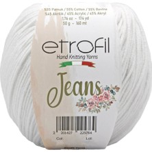 Etrofil Jeans Örgü İpi Kırık Beyaz %55 Pamuk %45 Akrilik 50g 160m (027)
