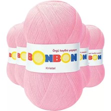 Just Cheap Store 5 Adet Kristal El Örgü Lif Ipi Şeker Pembe 98588 - Bonbon Mudanis