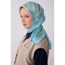Belli Twill Ipek Eşarp Turkuaz Mavi