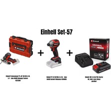 Einhell Set-57(Einhell Professional Tp-Jst 18/135 Li Bl S-F Akülü Dekupaj Testere+Einhell Tp-Cı 18/250-C Li Bl Akülü Darbeli Vidalama+Einhell 18V 2,5 Ah Pxc Starter Kit, Akü & Şarj Cihazı)