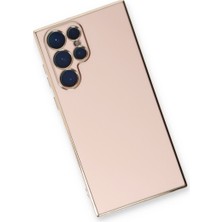 Bezos Galaxy S22 Ultra Kılıf Volet Silikon - Pembe