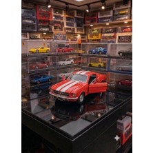 Oyuncak Sahili Ford Mustang Bso Klasik Model Metal Araba Kapılar Açılır 12.5 cm Çekbırak Koleksiyon Model Kırmızı  Logosuz Model