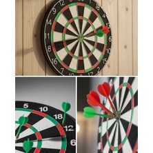 Kaliteli Ahşap Dart Tahtası 12 Inç 4 Adet Metal Iğne Uçlu Ok