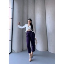 Nutika Yandan Fermuar Arka Lastik Detay Harem Pantolon