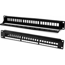 Koodmax 24 Port 1u 19 Inç CAT5E Cat6 Boş Patch Panel Keystone Uyumlu