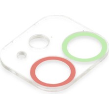 Bezos iPhone 12 Mini Renkli Kamera Lens Koruma Cam - Yeşil-Pembe