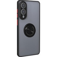 Bezos Galaxy S25 Edge Kılıf Montreal Yüzüklü Silikon Kapak - Siyah