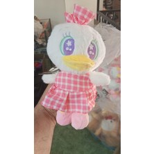 BNG STR Oyuncak Peluş Sevimli Uyku Arkadaşı Pembe Elbiseli Ördek 25 cm