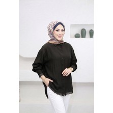 Suede Style 6394 - Şık, Rahat Viva Dantel Detaylı Kadın Gömlek