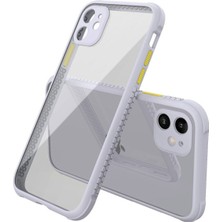 Bezos iPhone 12 Mini Kılıf Miami Şeffaf Silikon - Lila