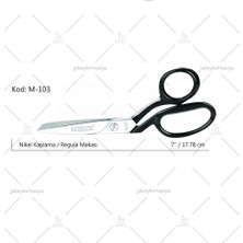Jokey Kırtasiye Nikel Kaplı Siyah Saplı, 7"inç/18cm Vidalı Terzi Kumaş Kesim Makası