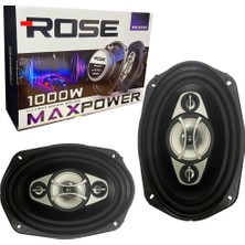 Rose Oval Oto Hoparlör Koaksiyel 1000W Tweeterli 2 Adet RS-6999