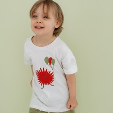 Little Yucca "comfy" Organik Pamuk Tshirt - Kırık Beyaz