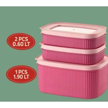 Lonca Home Loncahome Saklama Kabı Seti (2ADET 0,60LT - 1ADET 1,90LT)