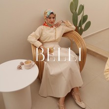 Belli Twill Ipek Eşarp Krem, Turuncu, Mavi