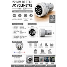 Tianyi Dijital Voltmetre - Ac50-500V - Beyaz