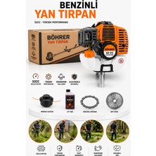 Böhrer BA011353 Profesyonel 3.5 Hp Yan Tipi Benzinli Diken Çalı Çim Biçme Tırpan Makinesi