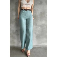 Nutika Beli Kemerli Keten Pantolon