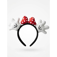 The Littles Kids Minnie Model Sevimli El ve Kırmızı Fiyonk Desenli Peluş Taç