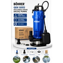 Böhrer BA011362 Qdx Serisi +10M Kablo 25M Dik 200M Yatay Paslanmaz Çelik Gövde Temiz Su Dalgıç Pompa
