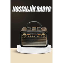 Mercora Tech Nostaljik Radyo Bluetooth Bağlantılı Müzik Kutusu Ahşap