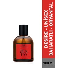 Ashley Joy Desire Unisex Parfüm EDP 100 ML  | Baharatlı & Oryantal | Safran, Yasemin, Amber, Meşe Yosunu | Amber Renkli Cam Şişe