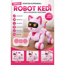 Toyaş Uzaktan Kumandalı Akıllı Robot Kedi Dokunmatik, LED Gözlü, Şarkı Söyler ve Dans Eder