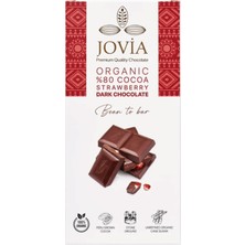Montreal Jovia Organik %80 Cocoa Dark Çikolata Strawberry 85 G ( 1 Adet )