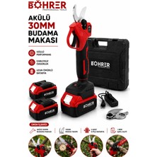 Böhrer BA011367 Çift Kademeli Çift Akülü Dal Budama Bağ Makası - 36V 5AH