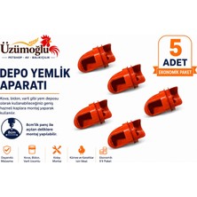 Üzümoğlu 5 Adet Depo Yemlik Aparatı Kova, Bidon ve Varil Uyumlu Tavuk, Civciv, Bıldırcın ve Kanatlı Yemlik Aparatı