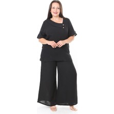 XL Modam Kadın Müslin Kumaş Pantolon Tunik Büyük Beden Takım