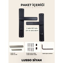 ALMITAL Lusso Siyah Aynalı Kapı Kolu Lüks Wc Kapı Kolu