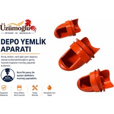 Üzümoğlu 1 Adet Depo Yemlik Aparatı Kova, Bidon ve Varil Uyumlu Tavuk, Civciv, Bıldırcın ve Kanatlı Yemlik Aparatı