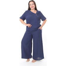 XL Modam Kadın Müslin Kumaş Pantolon Tunik Büyük Beden Takım