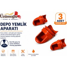 Üzümoğlu 3 Adet Depo Yemlik Aparatı Kova, Bidon ve Varil Uyumlu Tavuk, Civciv, Bıldırcın ve Kanatlı Yemlik Aparatı