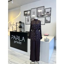 Pearly Collection Taş Detaylı Saten Takım