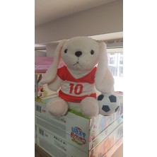 BNG STR Oyuncak Peluş Kırmızı Beyaz Formalı Futbolcu Tavşan 45 cm