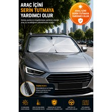 Medushop Oto Ön Cam Güneşliği Şemsiye Tip Katlanabilir Araç Güneş Koruyucu Uv Korumalı 130X79 cm