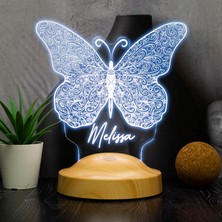 Sevgi Lambası Sevgiliye Hediye Kelebek LED Lamba, Kelebek Tasarımlı 3D Gece Lambası, Kelebek Desenli LED Masa Lambası