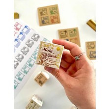 Kağıt Gemi Dükkan Misty Garden 3 Farklı Vintage Çiçek ve Etiket Temalı Ahşap Küp Mühür/kaşe/stamp/seal