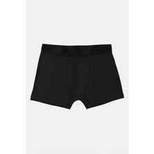 Siyah Regular Düz Boxer