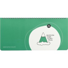 Hisli Şeyler 13X27 Spiralli, Stickerlı Haftalık Planner - Zirvedeyim Canım Duymuyorum, Yeşil