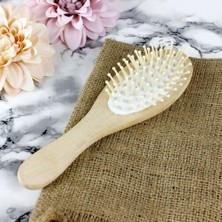  doğal bambu dişli saç fırçası ahşap tarak 22x6 cm