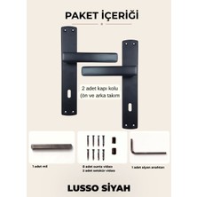 ALMITAL Lusso Siyah Aynalı Kapı Kolu Lüks Oda Kapı Kolu