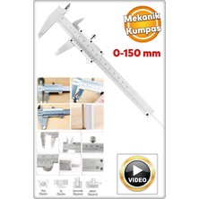 TAN EXPRESS Metal Mekanik Kumpas 150 mm x 0.05 mm Kutulu Hassas Iç Dış Derinlik Ölçüm Aleti 1 Ad. (Videolu)
