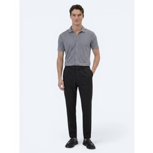 Kip Siyah Dokuma Jogging Fit Casual Pamuk Karışımlı Pantolon