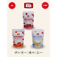 Evereat Çilek-Cennet Hurması-Dut Freeze Dry Meyve Cipsi 3'lü Paket Doğal Atıştırmalık