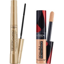 L'oréal Paris Telescopic Maskara - Siyah & Infaillible Tüm Yüze Uygulanabilir Kapatıcı 327 Cash
