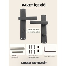 ALMITAL Lusso Antrasit Aynalı Kapı Kolu Lüks Wc Kapı Kolu
